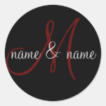 "Personifierar den M-" monogrametiketten, förnamn Klistermärken