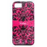 Personlig för Grungevintagedamast iPhone 5 Case-Mate Skal