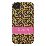Personlig för rosor för Leopardtryckmönster Case-Mate iPhone 4 Skydd