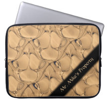 Personlig laptop sleeve för guld- alligatorFractal Laptop Datorfodral