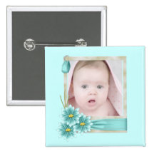 Personlig Photogift för flicka för Aquakrickadaisy Pins