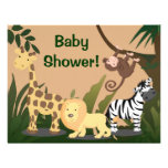 Personligbaby showerinbjudan, djungeldjur