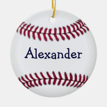 Personligbaseball med rött sy julgranskulor