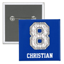 Personligbaseball numrerar 8 knapp