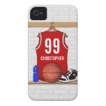 Personligbasket (röda) Jersey, iPhone 4 Fodral