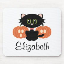 PersonligHalloween svart katt Mousepad Mus Matta