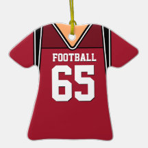 Personligmörk - röd fotboll Jersey 65 V1 Julgranskula