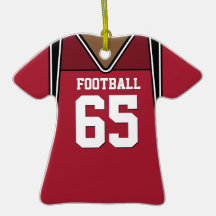 Personligmörk - röd fotboll Jersey 65 V2 Juldekoration