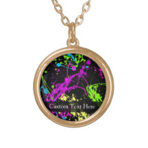 Personligsvart/neonSplatter Anpassningsbar Halsband