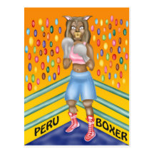 Peru boxare, alpacateckendesign vykort