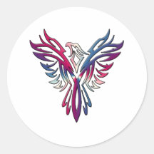 Phoenix F Rund Klistermärke