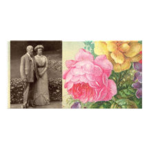 Photocard-Vintage blommigt Skräddarsydda Fotokort