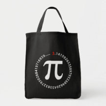 Pi numrerar design tote bag