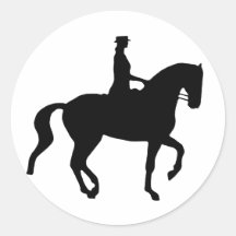 Piaffe Dressagehäst och ryttare (svarten) Klistermärken