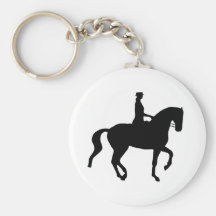 Piaffe Dressagehäst och ryttare (svarten) Nyckel Ringar