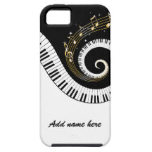 Pianonycklar och guld- musik noter iphone5 iPhone 5 Case-Mate fodral