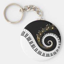 Pianonycklar och guld- musik noter Keychain Nyckelringar
