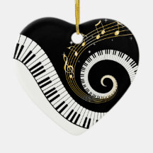 Pianonycklar och guld- musik noterprydnad julgransdekoration