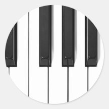 pianonycklar runda klistermärken