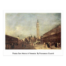 Piazza San Marco en Venezia. Vid Francesco Guardi Vykort