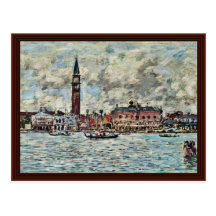 Piazzetta av San Marco i Venedig av Boudin Eugène Vykort