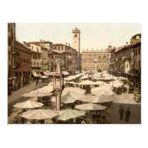 Piazzi delle Erbe, Verona, italien Vykort