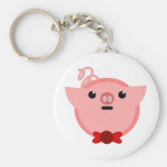 piggy gris nyckel ring