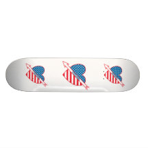 Pinballpatriothjärta Skate Deck