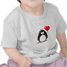 Pingvin med en hjärtaballong t shirts