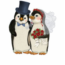 Pingvinbröllop Acrylic Cut Outs