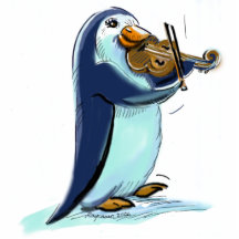 Pingvinviolinist Photo Cut Outs