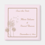 Pink and Brown Dandelion Save the Date Magnet