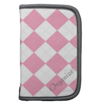 Pink Argyle Pattern Folio Planners