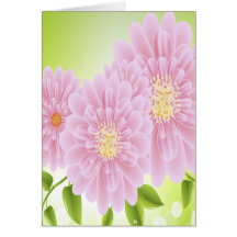 Pink Flowers Greeting Card
