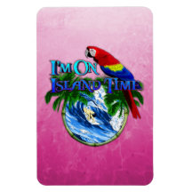 Pink Island Time Surfing Flexible Magnet