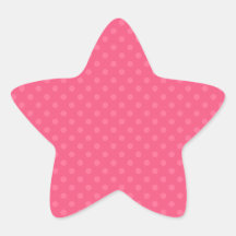 Pink polka dots pattern star stickers