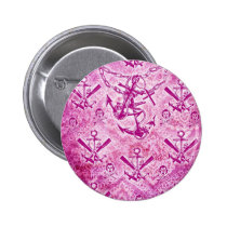 Pink Rockabilly Nautical anchor pattern. knappar
