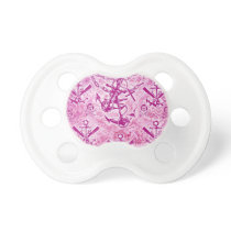 Pink Rockabilly Nautical anchor pattern. pacifiers