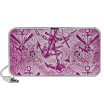 Pink Rockabilly Nautical anchor pattern. högtalare