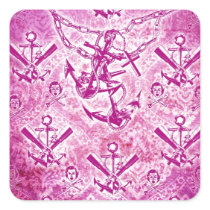 Pink Rockabilly Nautical anchor pattern. klistermärken