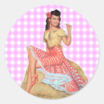 Pinupflicka Runda Klistermärken