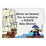 Piratbaby showerinbjudan hälsningskort