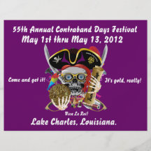 Piratdagar Lake Charles, Louisiana. 30 färger Flygblad Designs