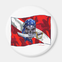 piratediveflag kopierar kylskåps magneter