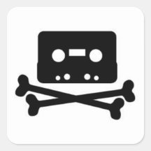 piratfjärd fyrkantiga klistermärken