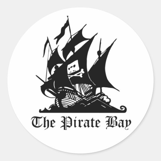 piratfjärdsticka rund klistermärke