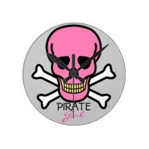 PiratFlicka-Rosor skalle Väggklockor
