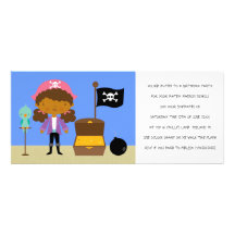 Piratfödelsedagsfest inbjudan (för flickor)