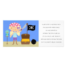 Piratfödelsedagsfest inbjudan (för flickor)
