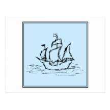 Piratfrakt. På bleken - blått. Vykort